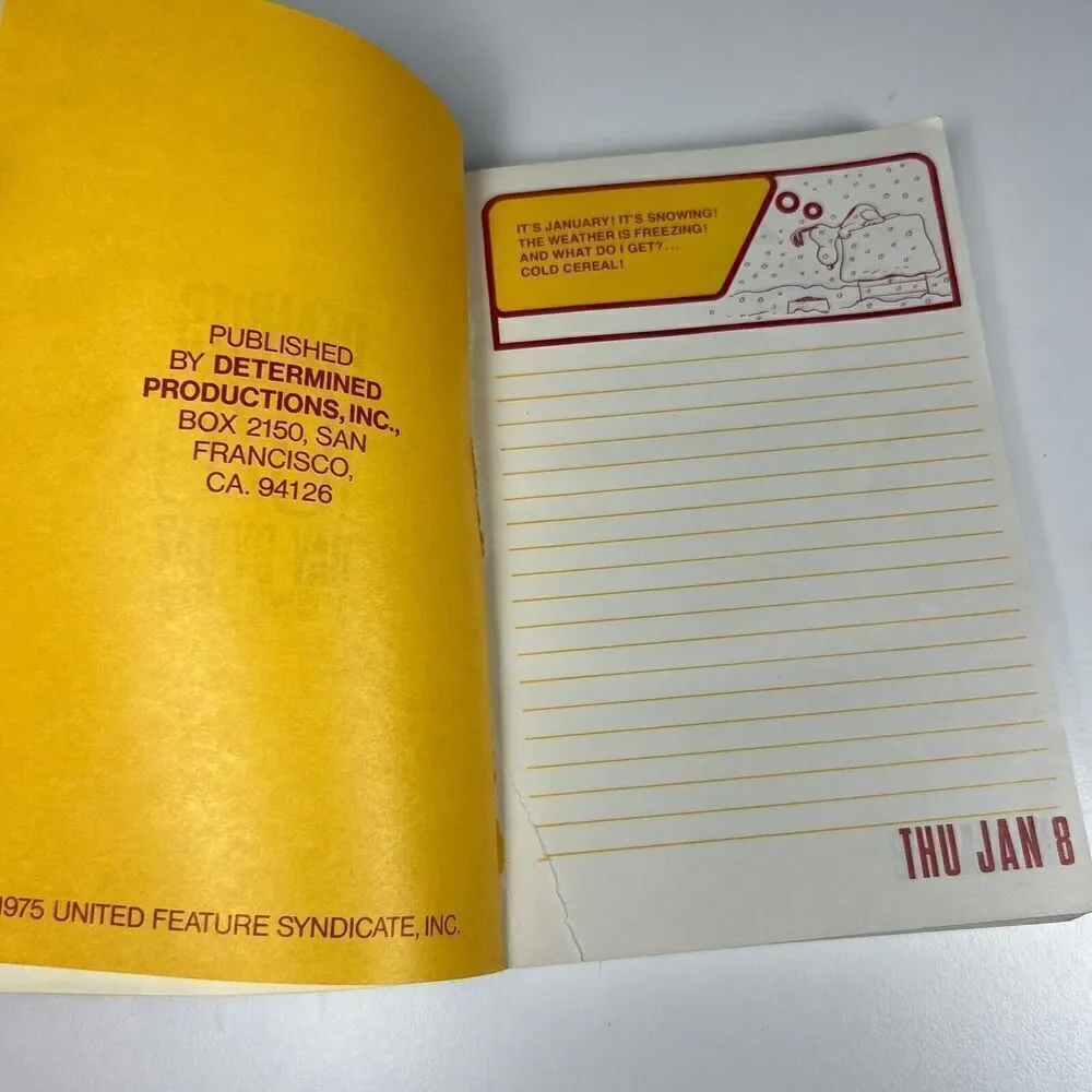 Snoopy Peanuts DAY BY DAY 1976 Date Book with Comics Calendar & Charlie B. Book